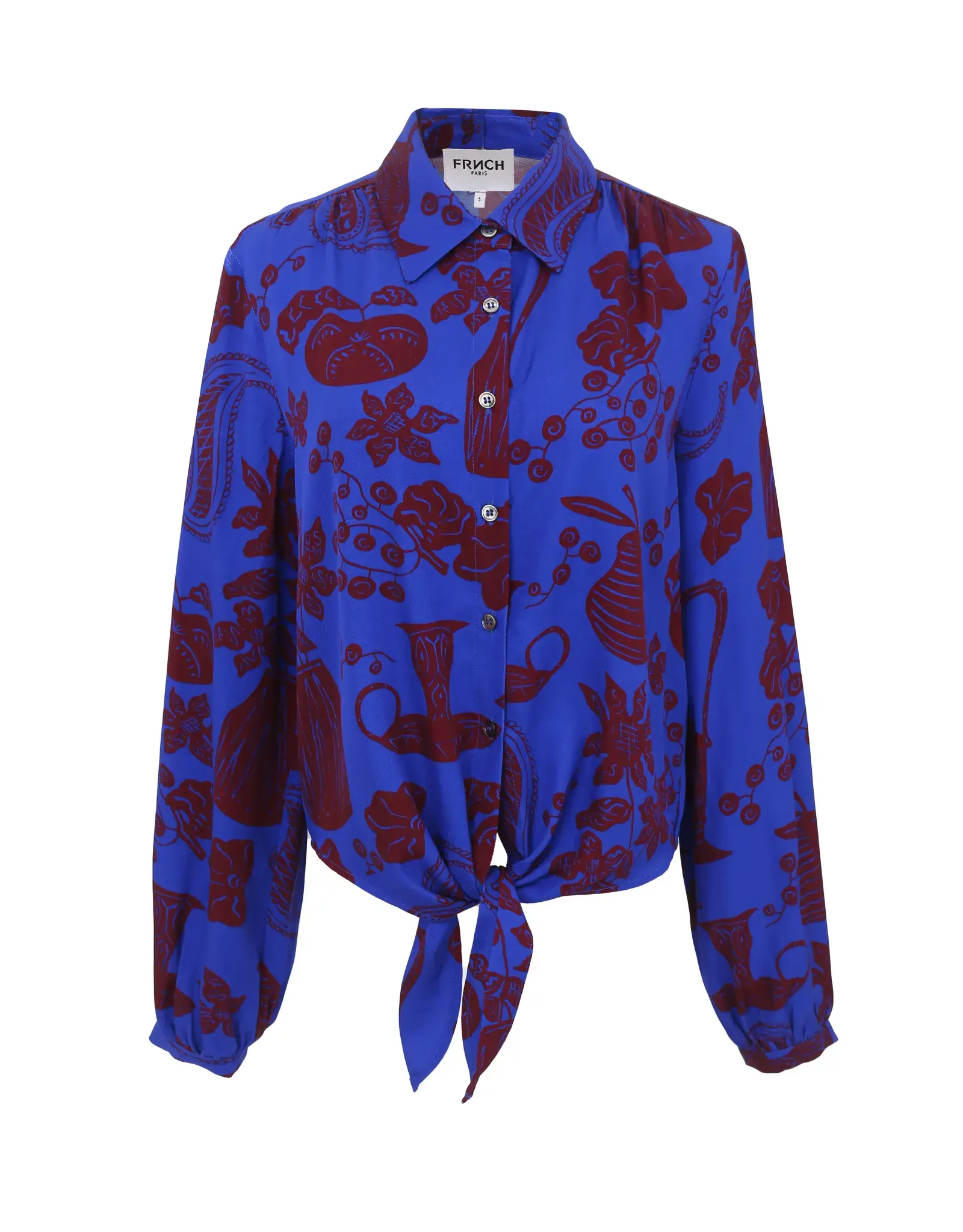 FALL FLORAL TIE FRONT BLOUSE