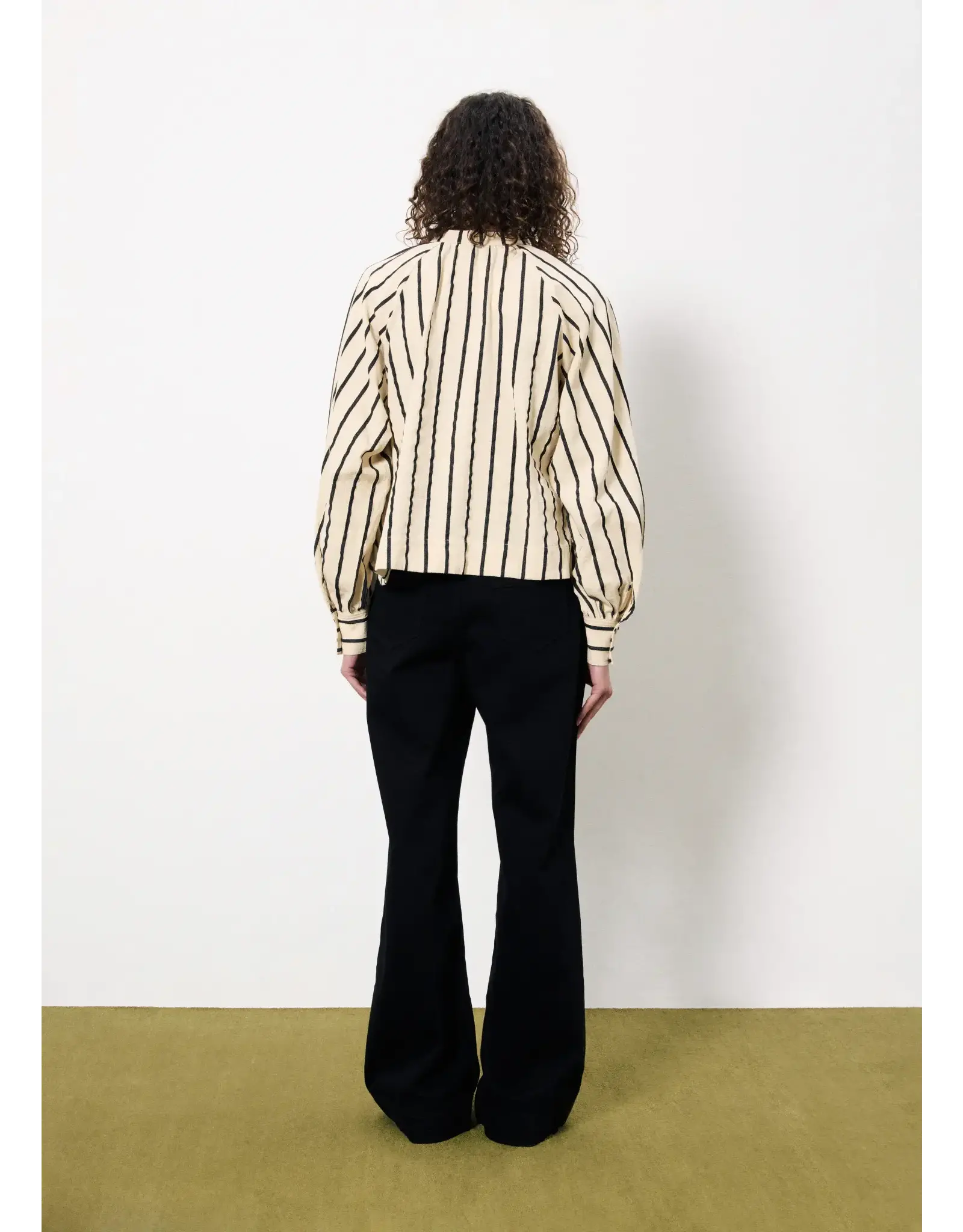 FALL STRIPE BUTTON UP BLOUSE