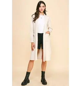 EDGE DETAIL OPEN KNIT CARDIGAN