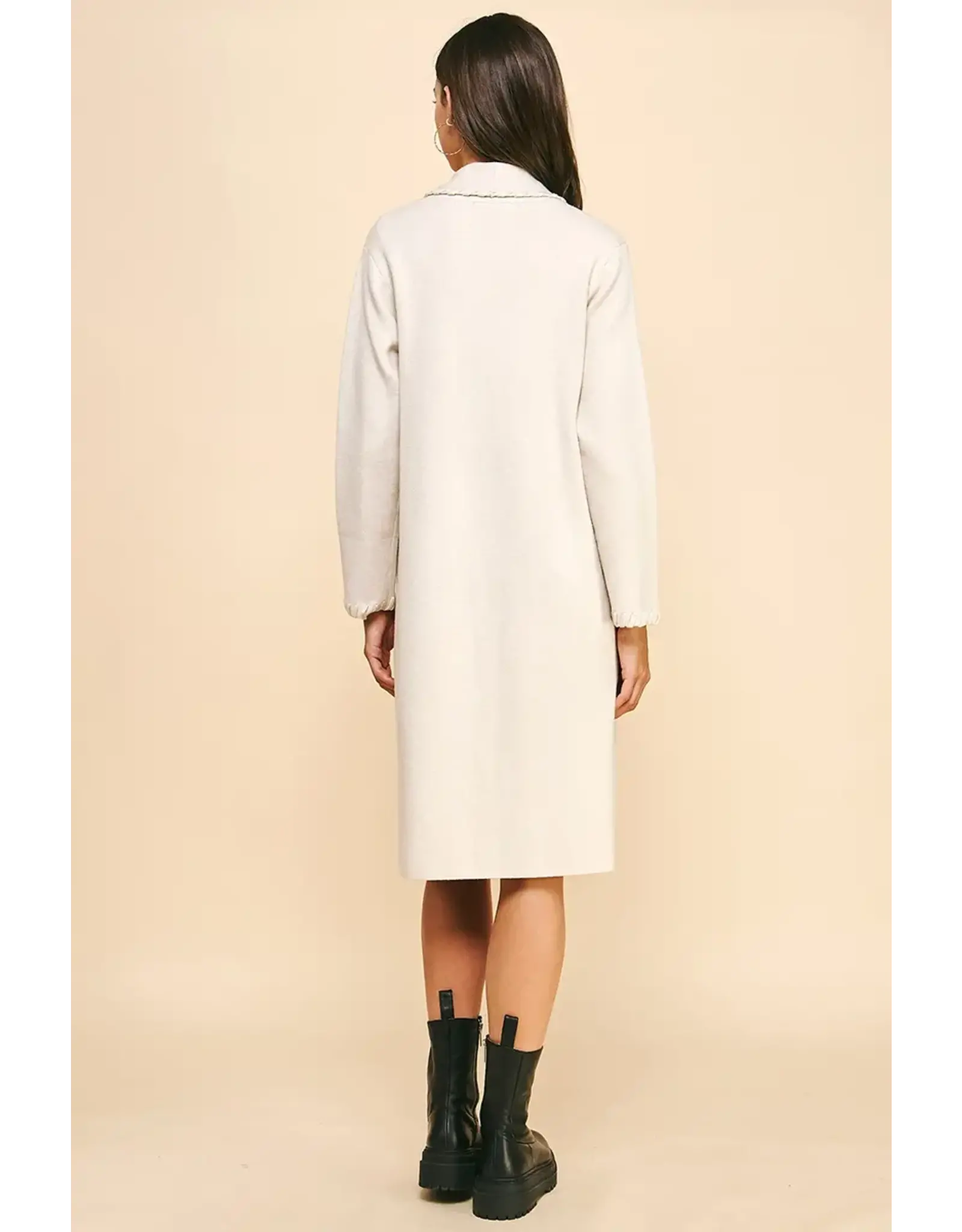 EDGE DETAIL OPEN KNIT CARDIGAN