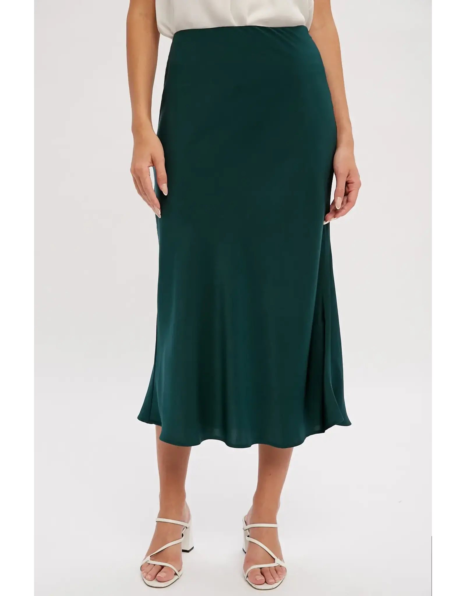 BLUIVY SATIN MIDI SKIRT