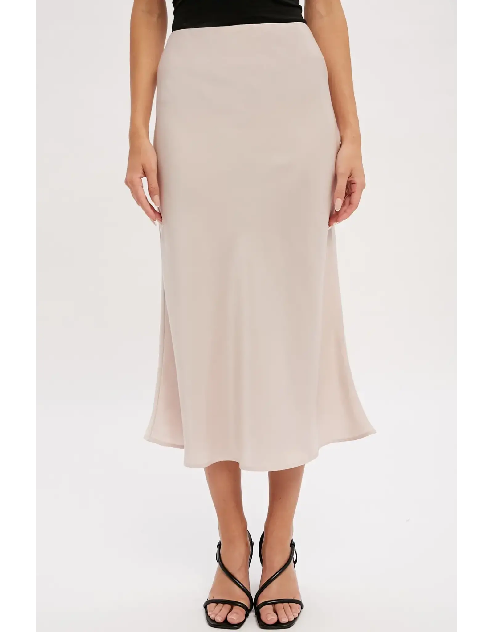 BLUIVY SATIN MIDI SKIRT