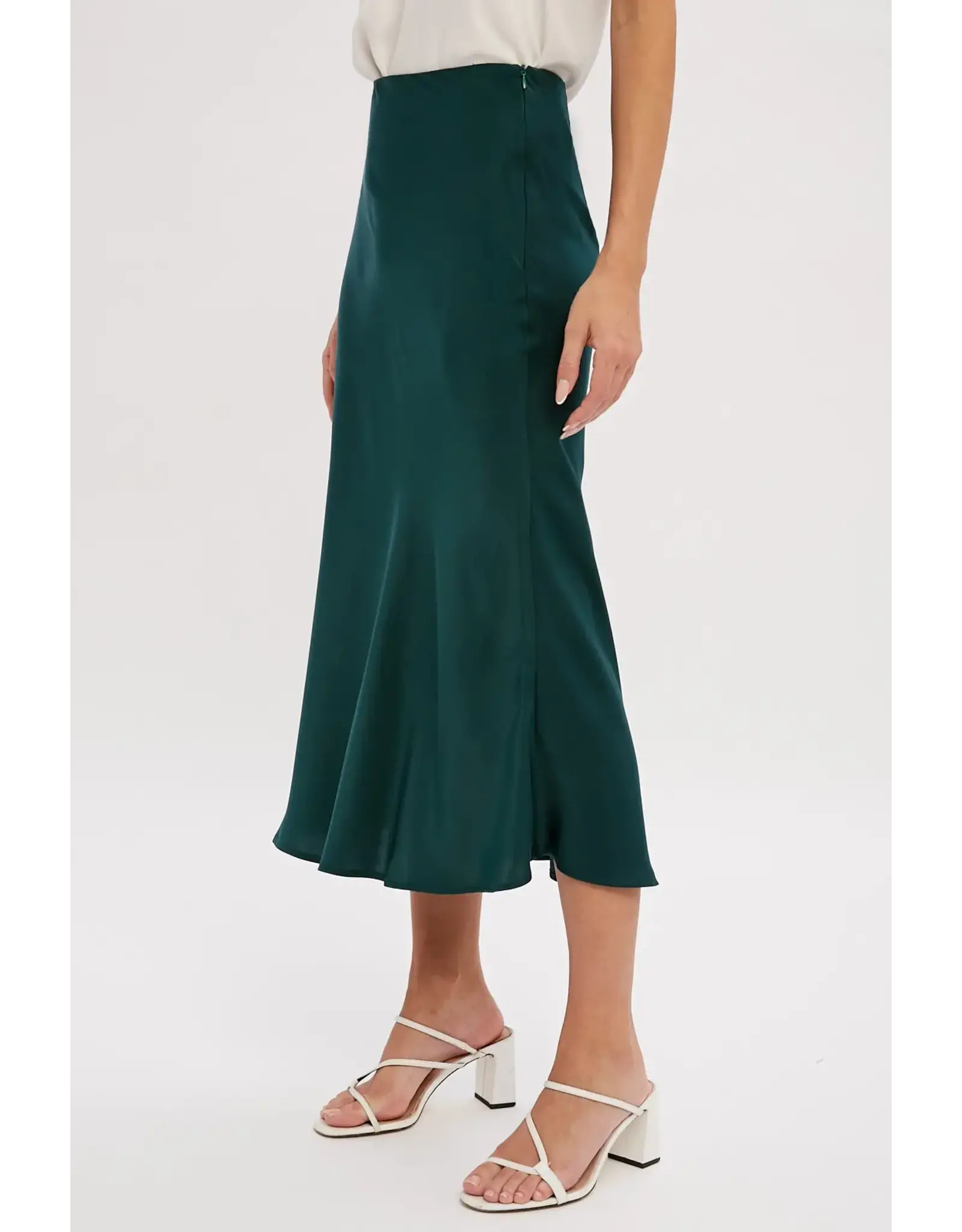 BLUIVY SATIN MIDI SKIRT