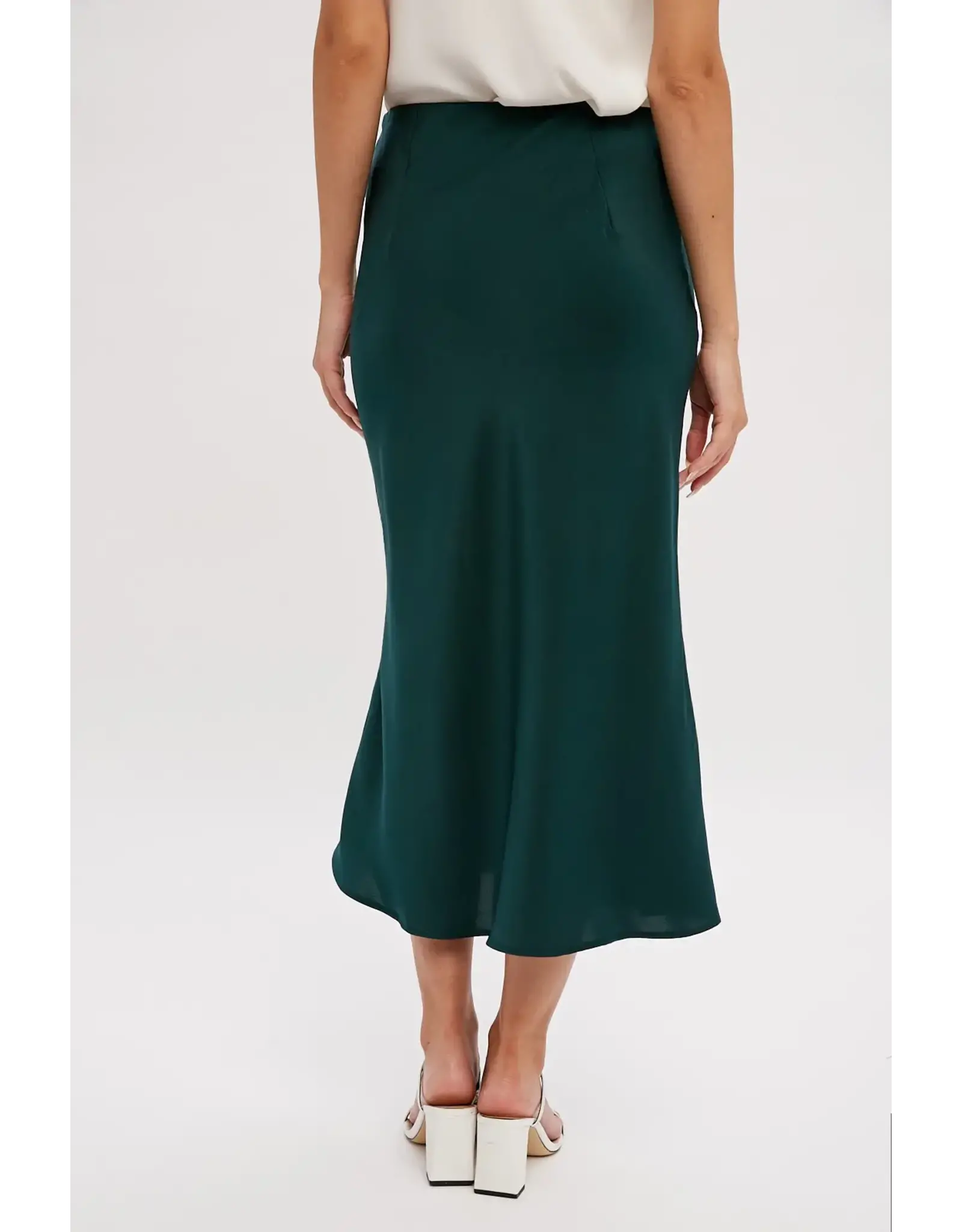 BLUIVY SATIN MIDI SKIRT