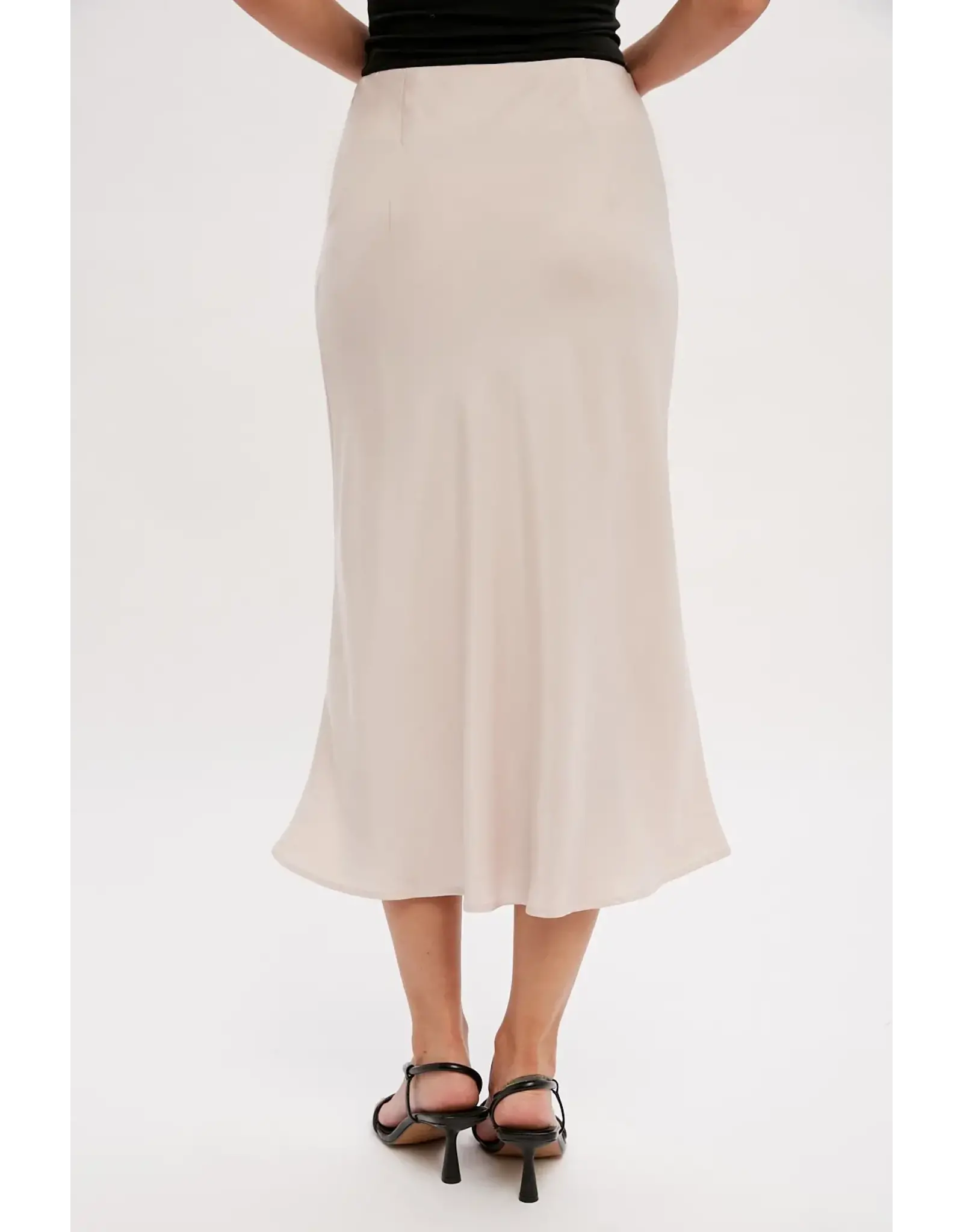 BLUIVY SATIN MIDI SKIRT