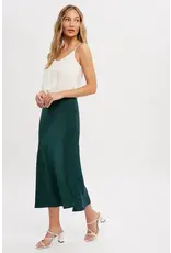 BLUIVY SATIN MIDI SKIRT