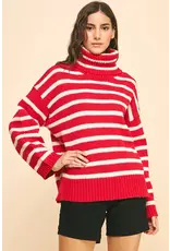 STRIPE TURTLE NECK SWEATER