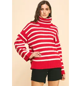 STRIPE TURTLE NECK SWEATER
