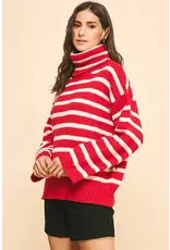 STRIPE TURTLE NECK SWEATER