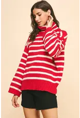 STRIPE TURTLE NECK SWEATER