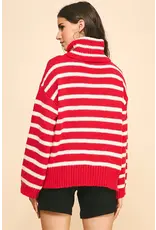 STRIPE TURTLE NECK SWEATER