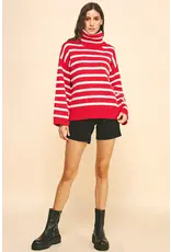 STRIPE TURTLE NECK SWEATER