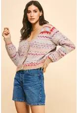 STRIPED BUTTON DOWN CARDIGAN