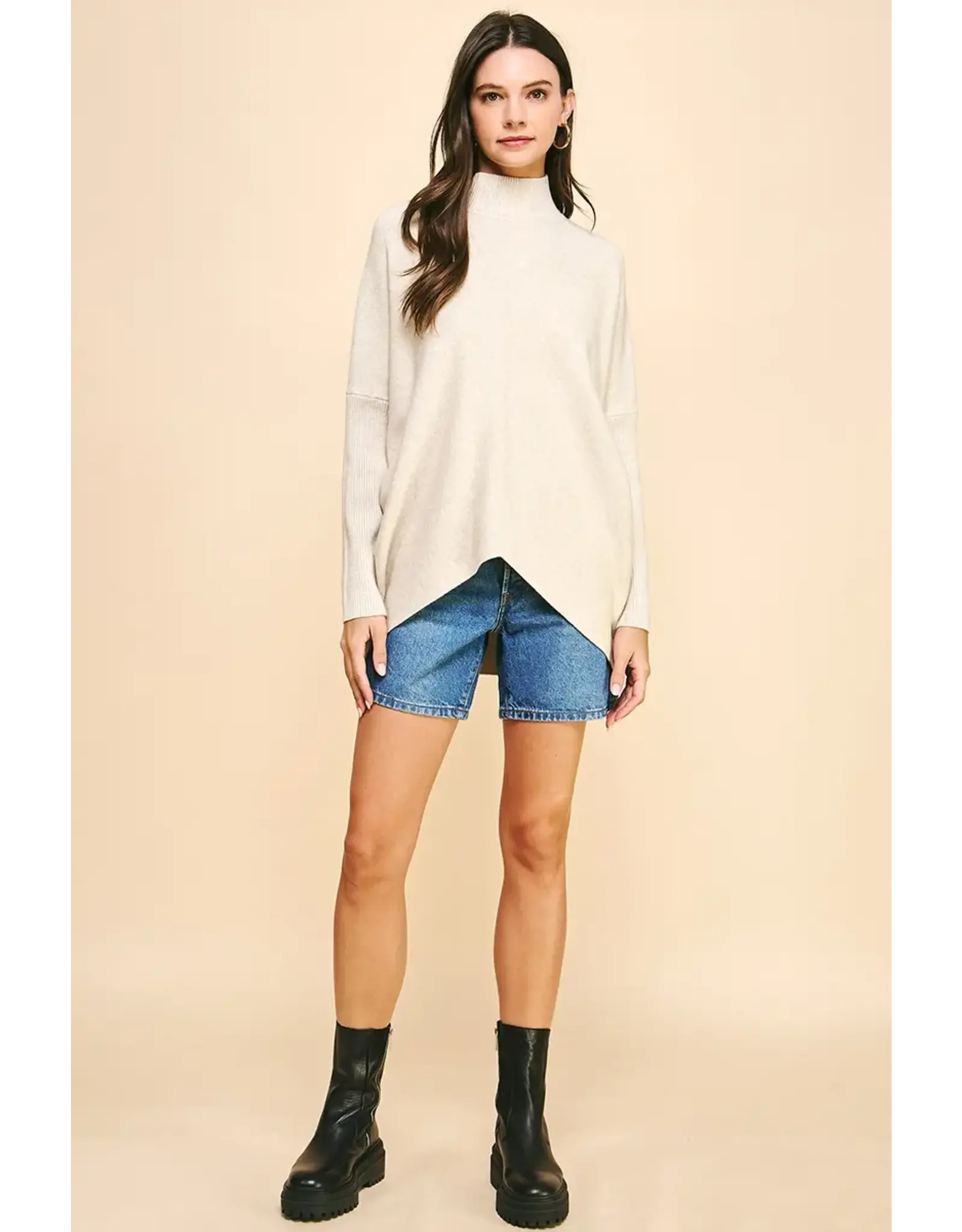 TURTLE NECK LONG SLEEVE SWEATER