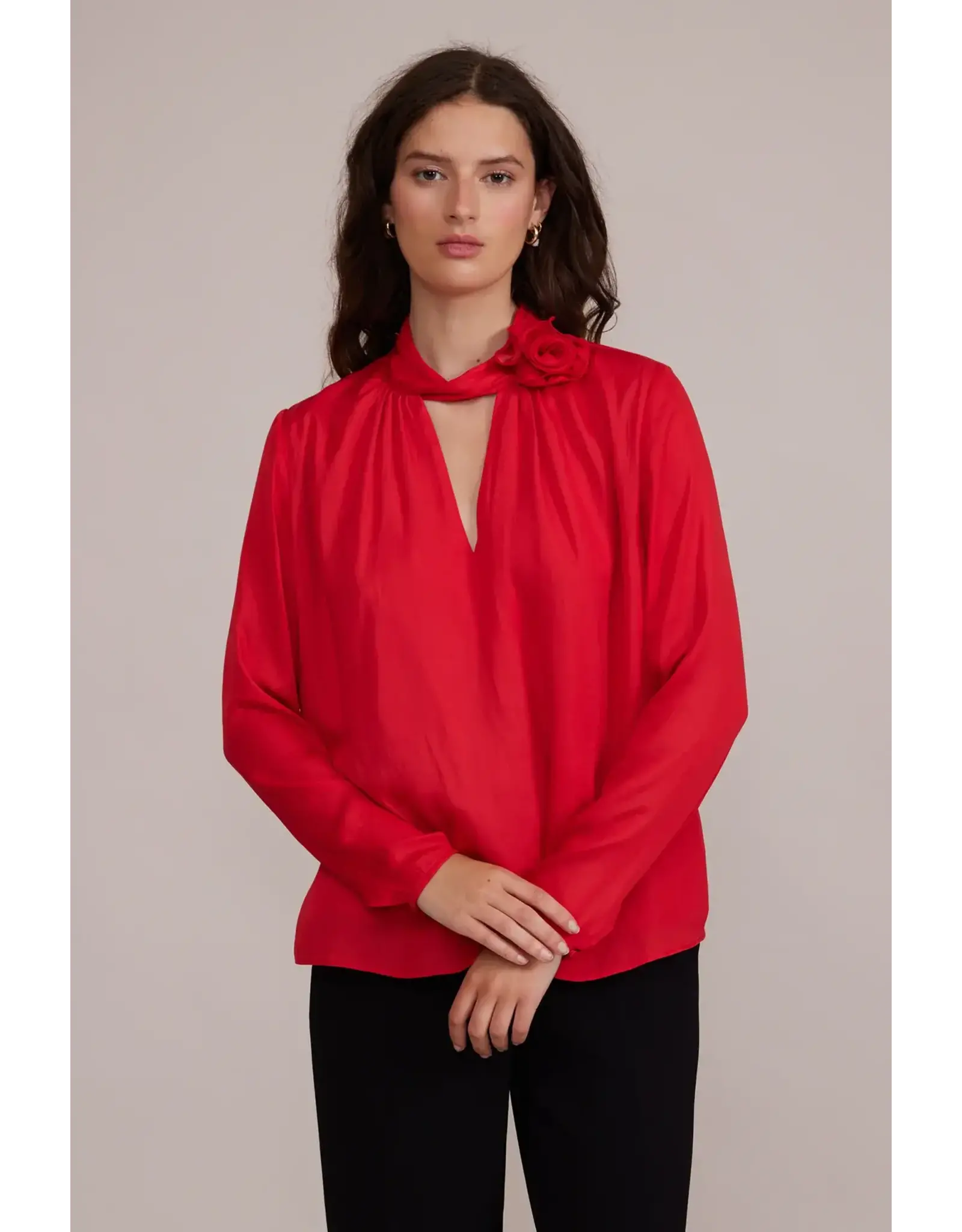 LEIGHTON HIGH NECK ROSE TOP