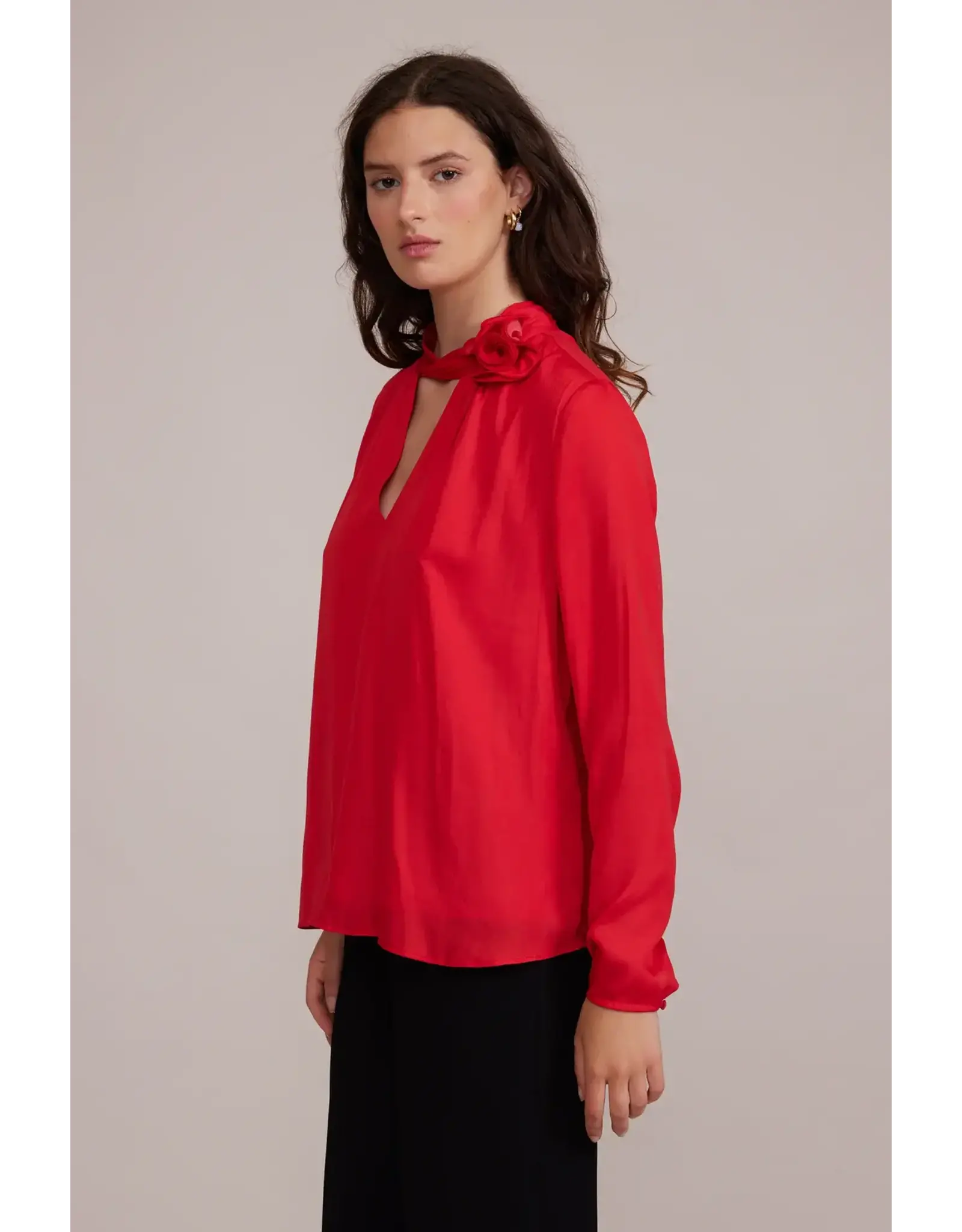 LEIGHTON HIGH NECK ROSE TOP