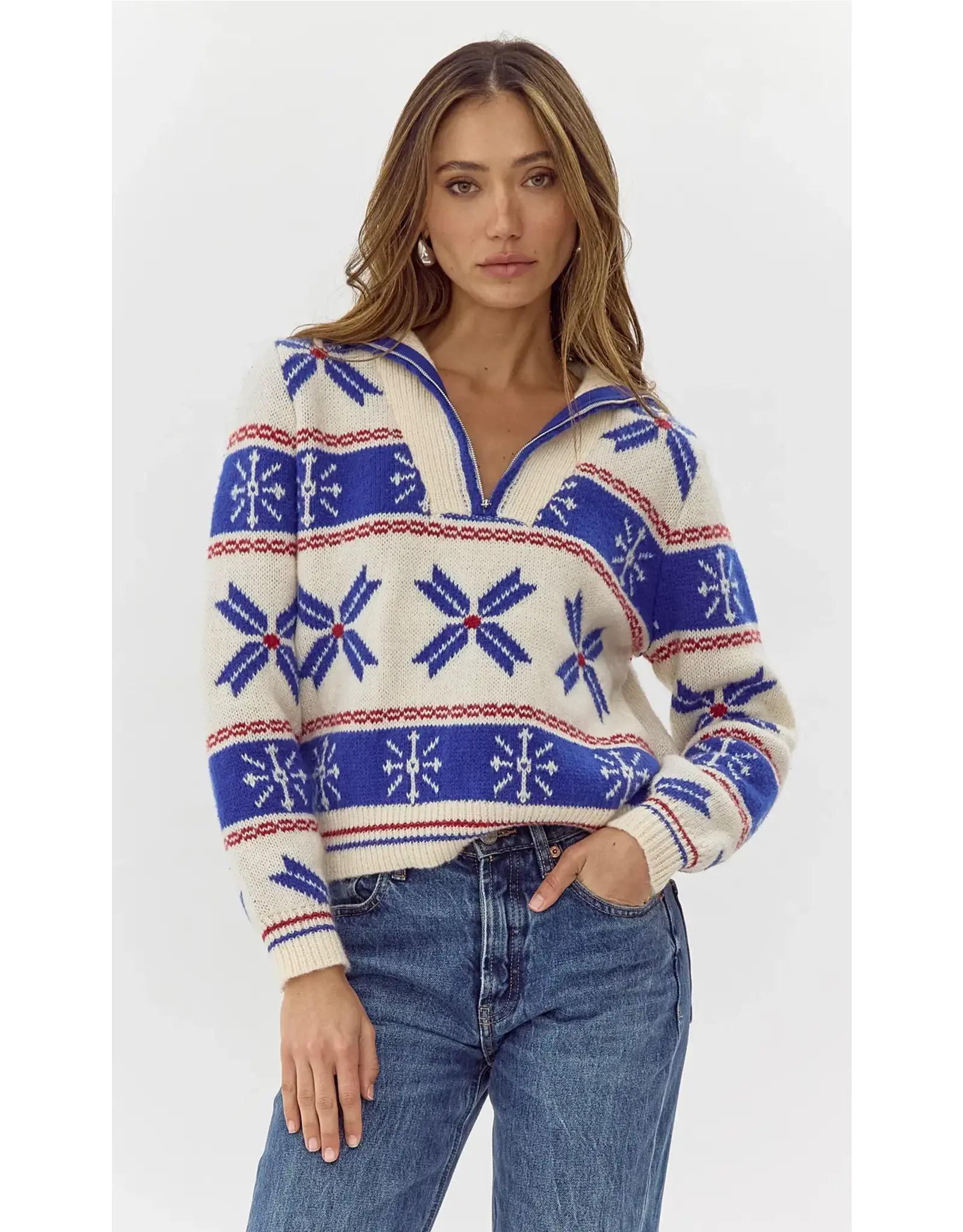 THE VALERIE COLLARD RIBBED KNIT SWEATER