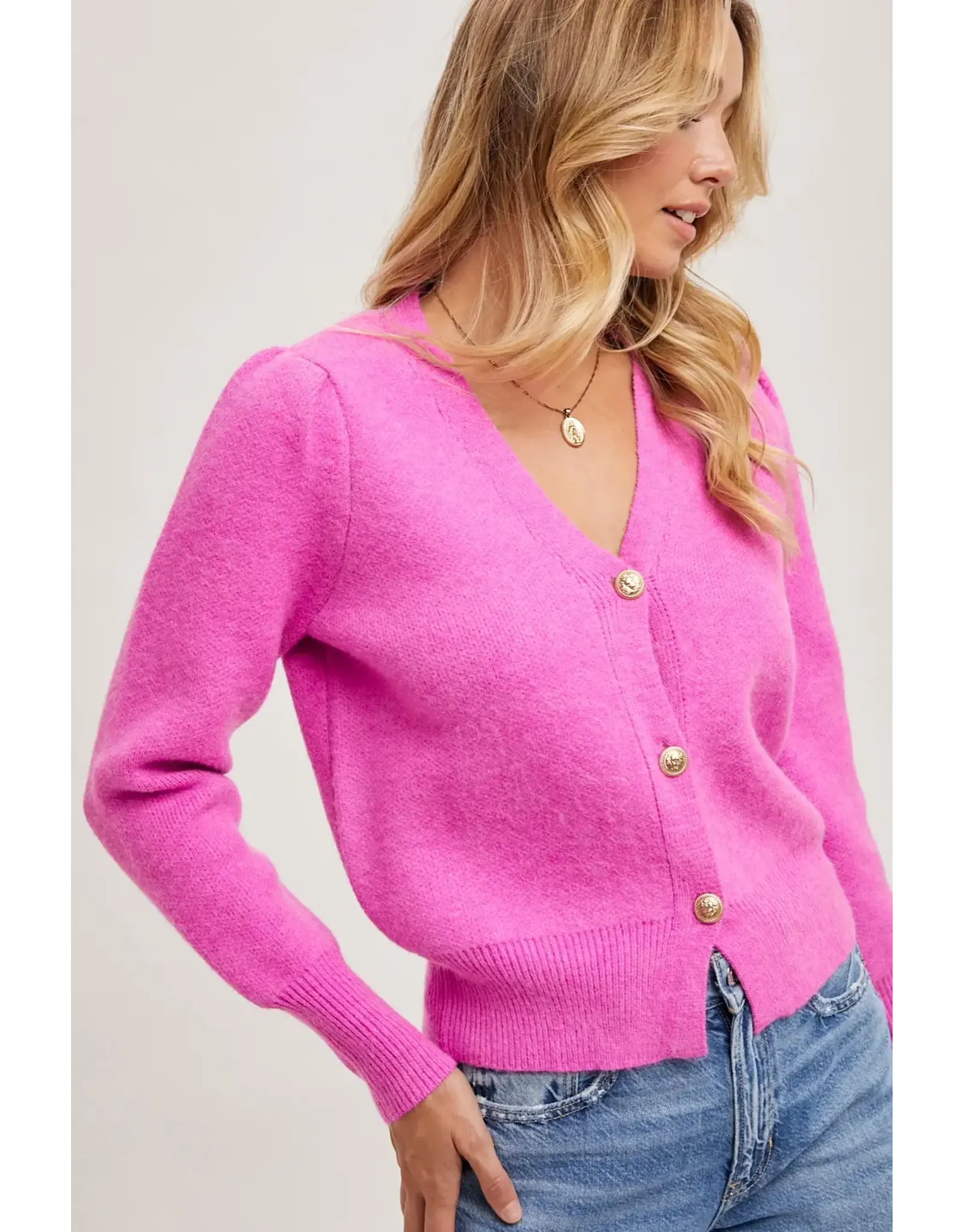 BLUIVY BUTTON DOWN VNECK CARDIGAN