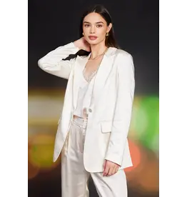 SINGLE BUTTON WINTER SATIN BLAZER