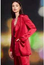 SINGLE BUTTON WINTER SATIN BLAZER