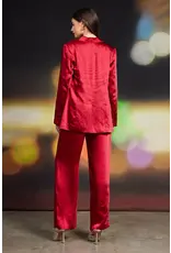 SINGLE BUTTON WINTER SATIN BLAZER
