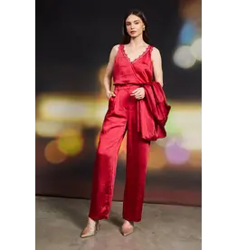 WINTER SATIN ELASTIC TROUSERS