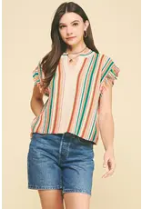 COLOR BLOCK CROCHET TOP