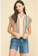 COLOR BLOCK CROCHET TOP