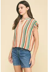 COLOR BLOCK CROCHET TOP
