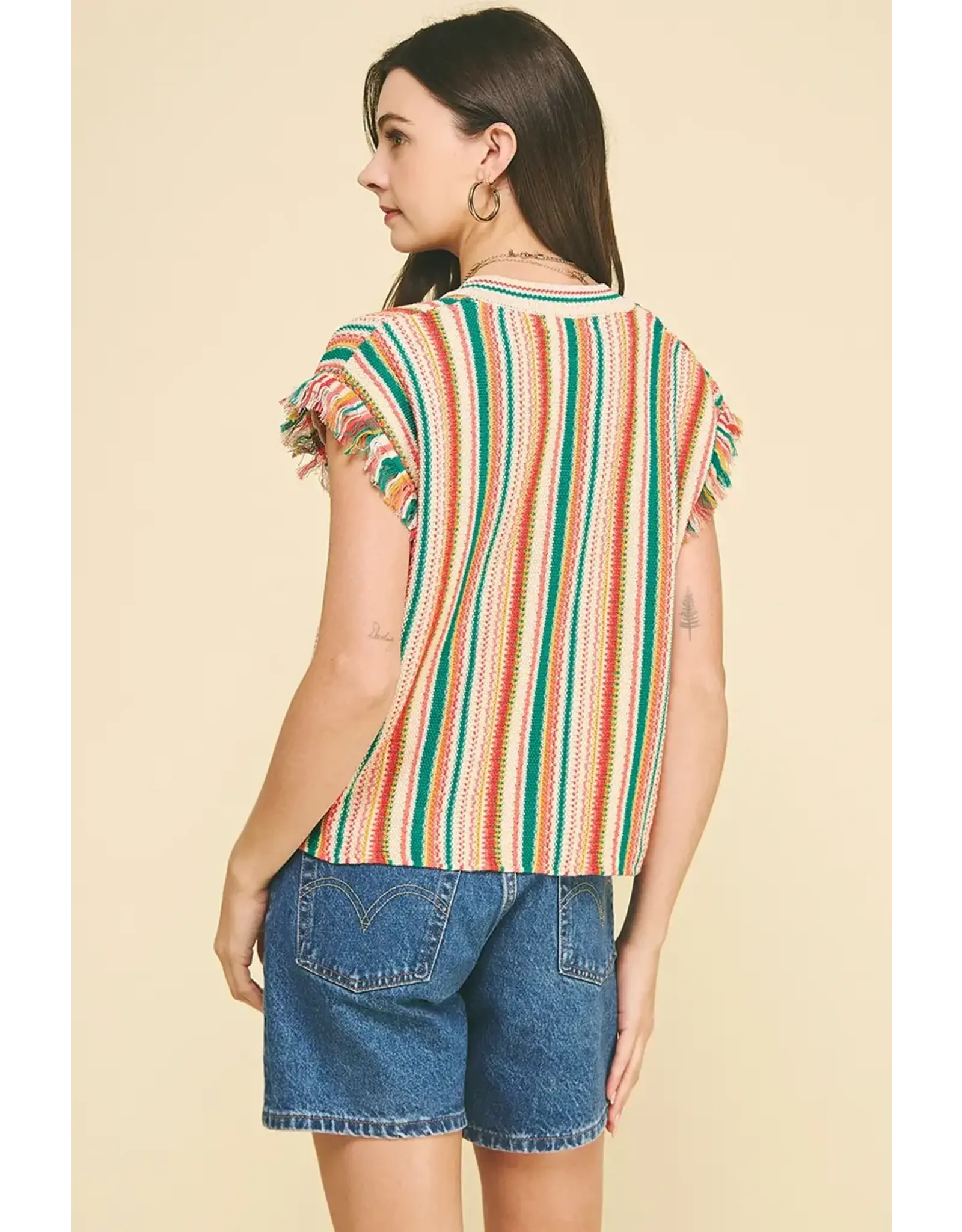 COLOR BLOCK CROCHET TOP