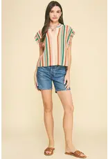 COLOR BLOCK CROCHET TOP