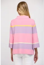 STRIPE JACKIE O SPRING MOCK NECK SWEATER