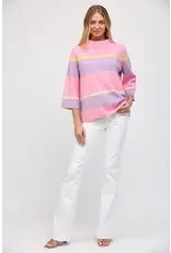 STRIPE JACKIE O SPRING MOCK NECK SWEATER