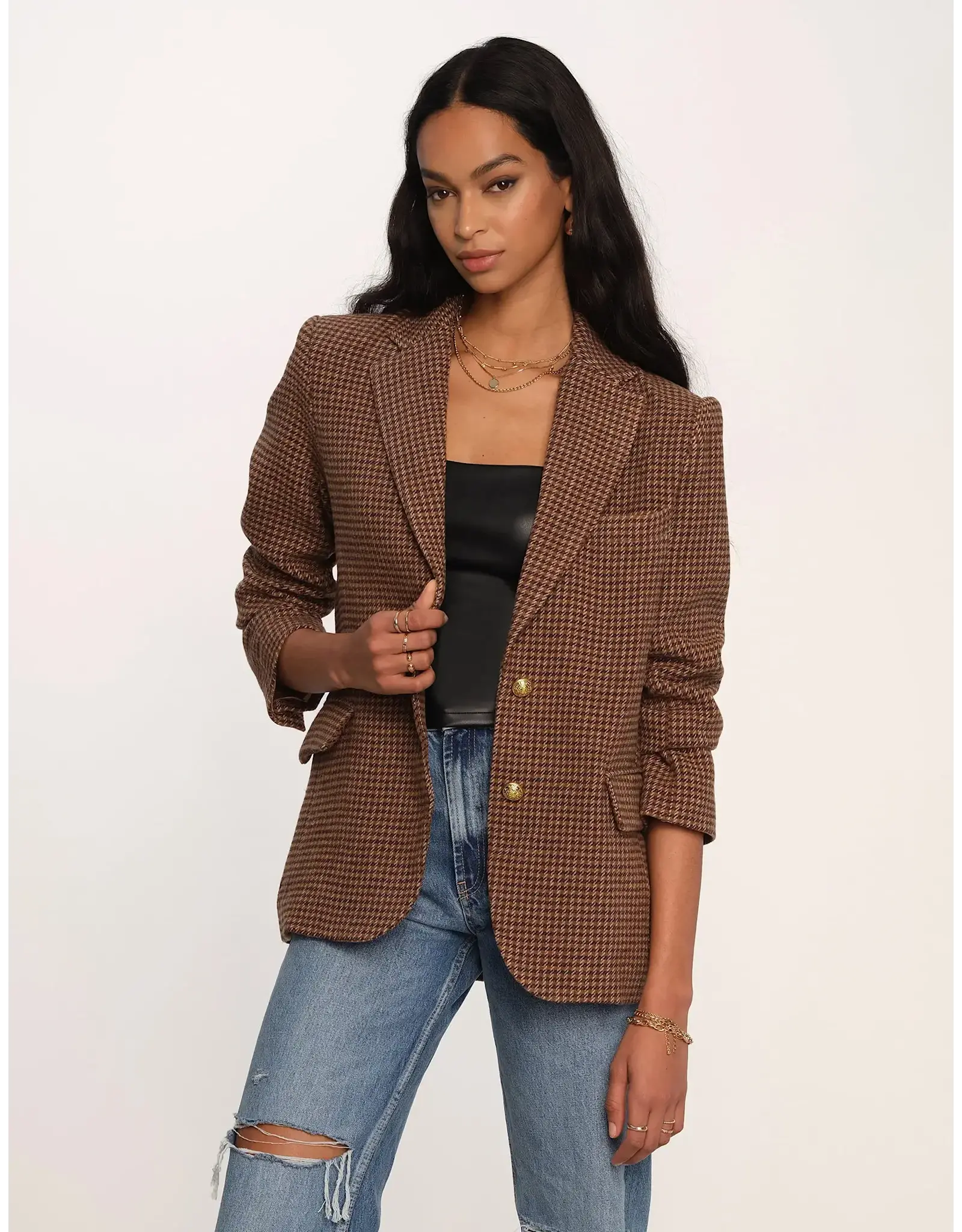 AIKO HOUNDSTOOTH BLAZER