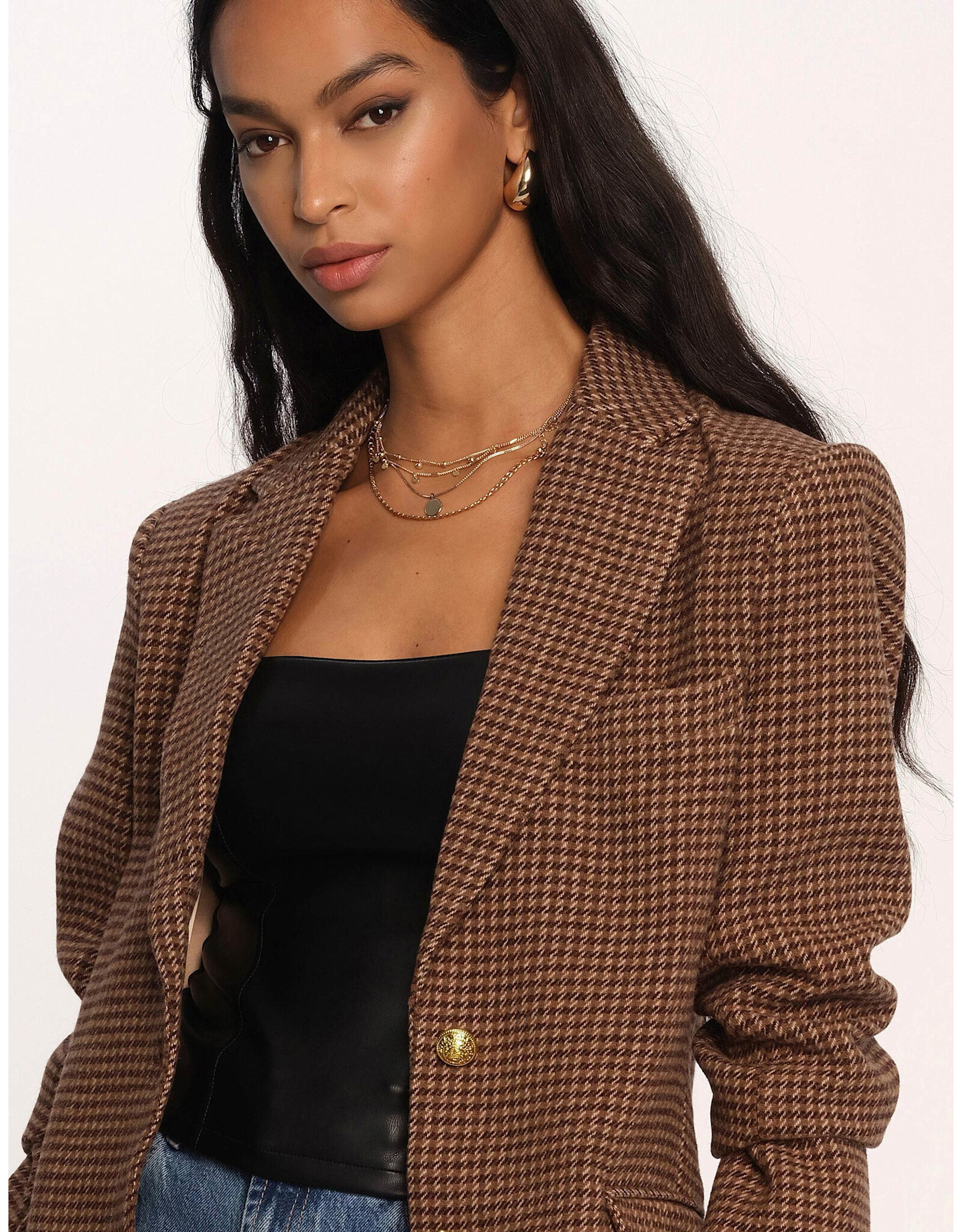 AIKO HOUNDSTOOTH BLAZER