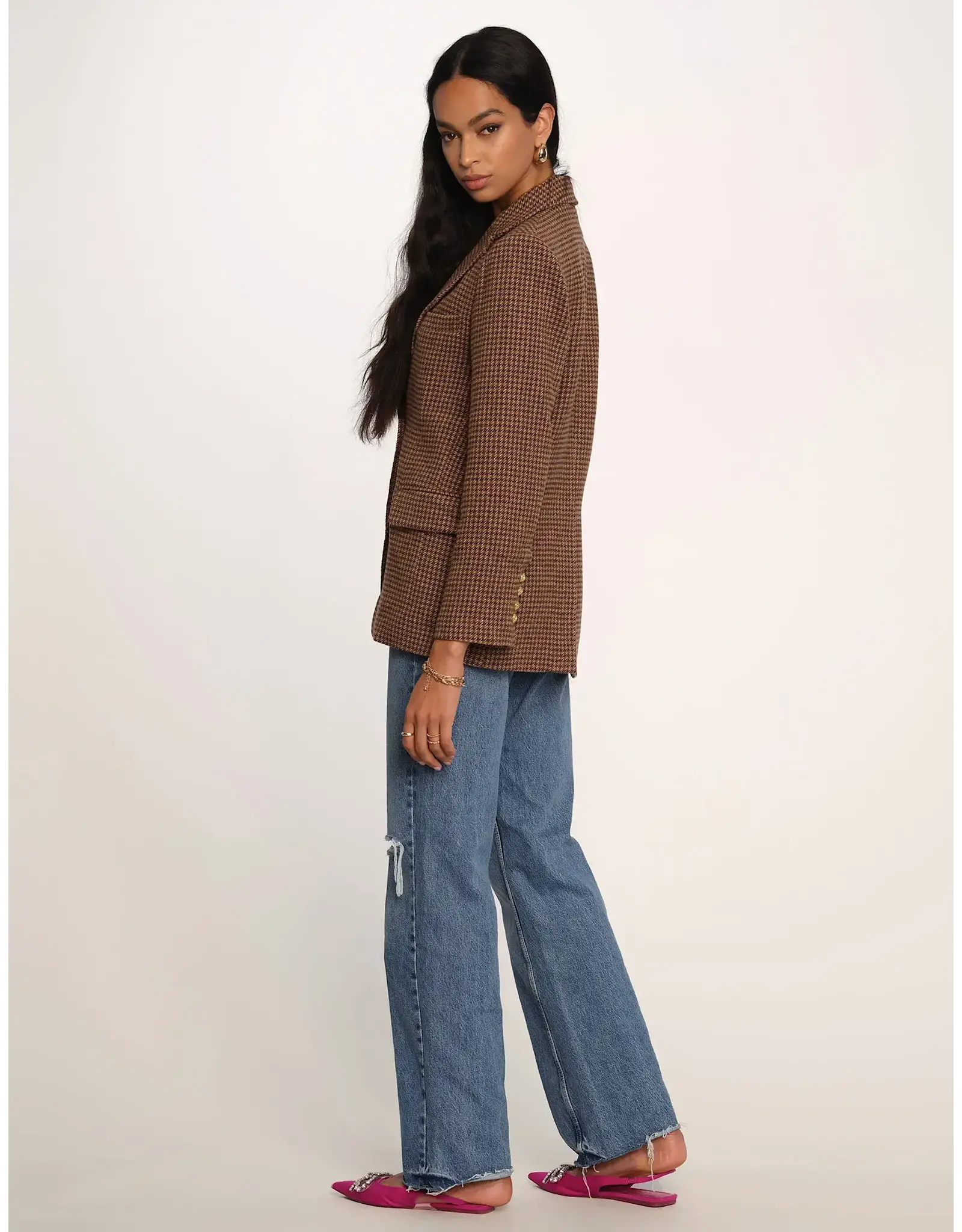 AIKO HOUNDSTOOTH BLAZER