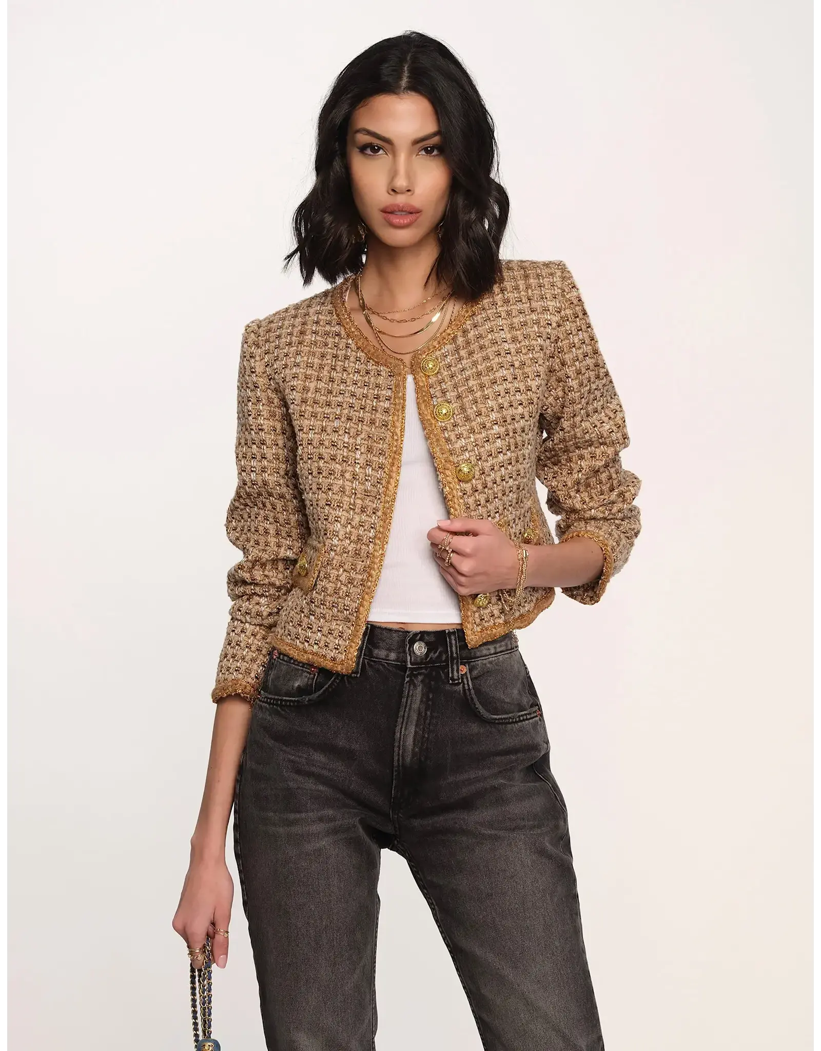 SAFFRON TWEED BLAZER