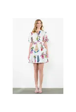 PUFF SLEEVE VNECK MINI DRESS
