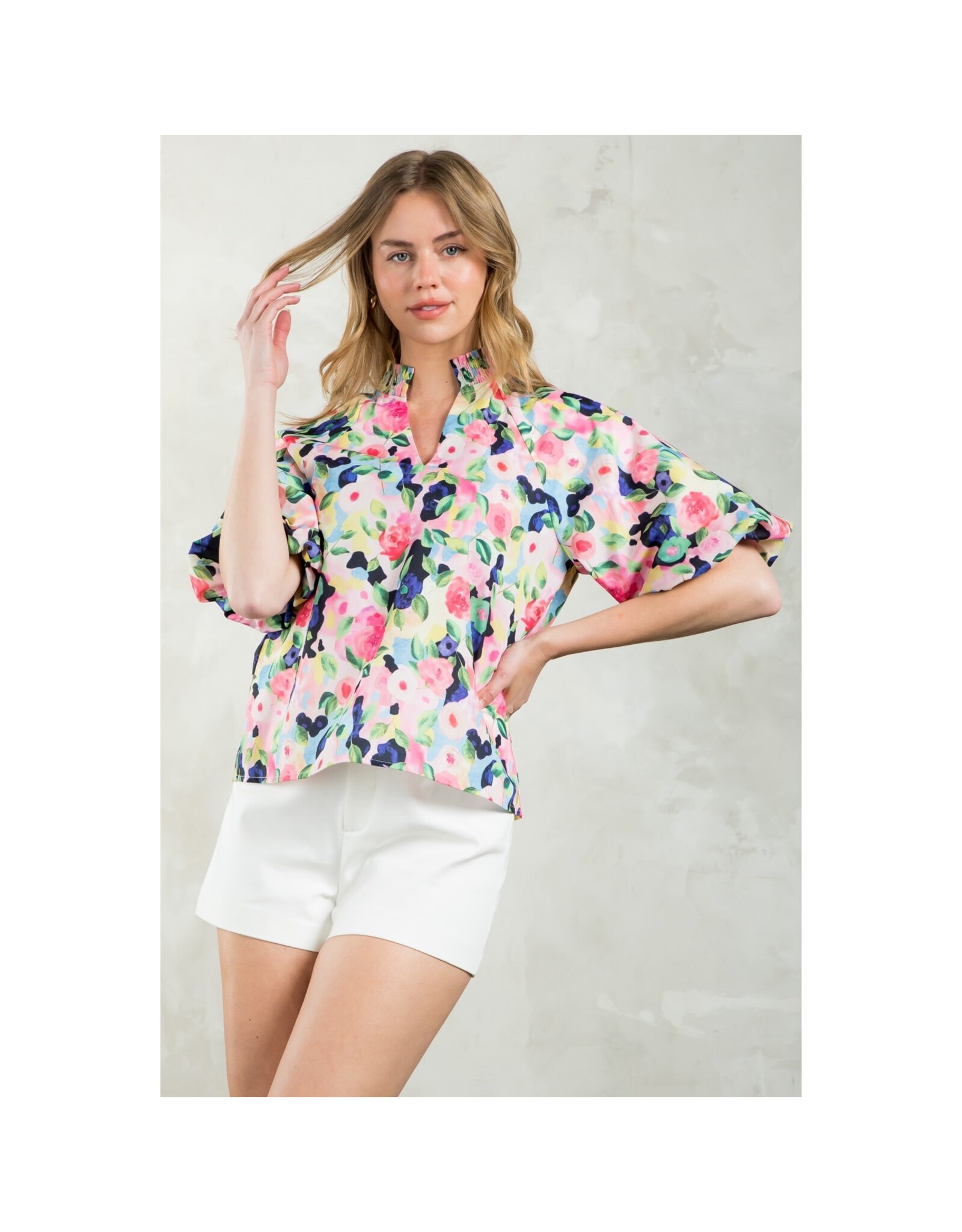 PUFF SLEEVE FLORAL TOP