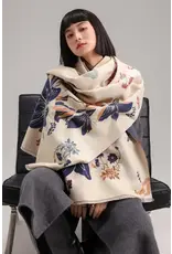 REVERSIBLE WRAP BLUE/ORANGE WILD LILIES