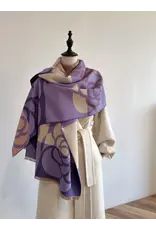 WINDING RIVER REVERSIBLE WRAP GEO ROSE PURPLE/IVORY