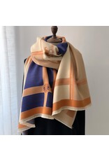 EQUESTRIAN REVERSIBLE WRAP BLUE PEACH PRANCE