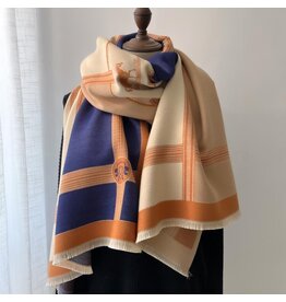 EQUESTRIAN REVERSIBLE WRAP BLUE PEACH PRANCE