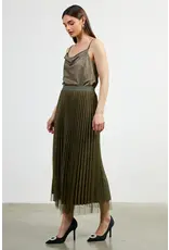 PLEATED TULLE MIDI SKIRT