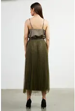 PLEATED TULLE MIDI SKIRT