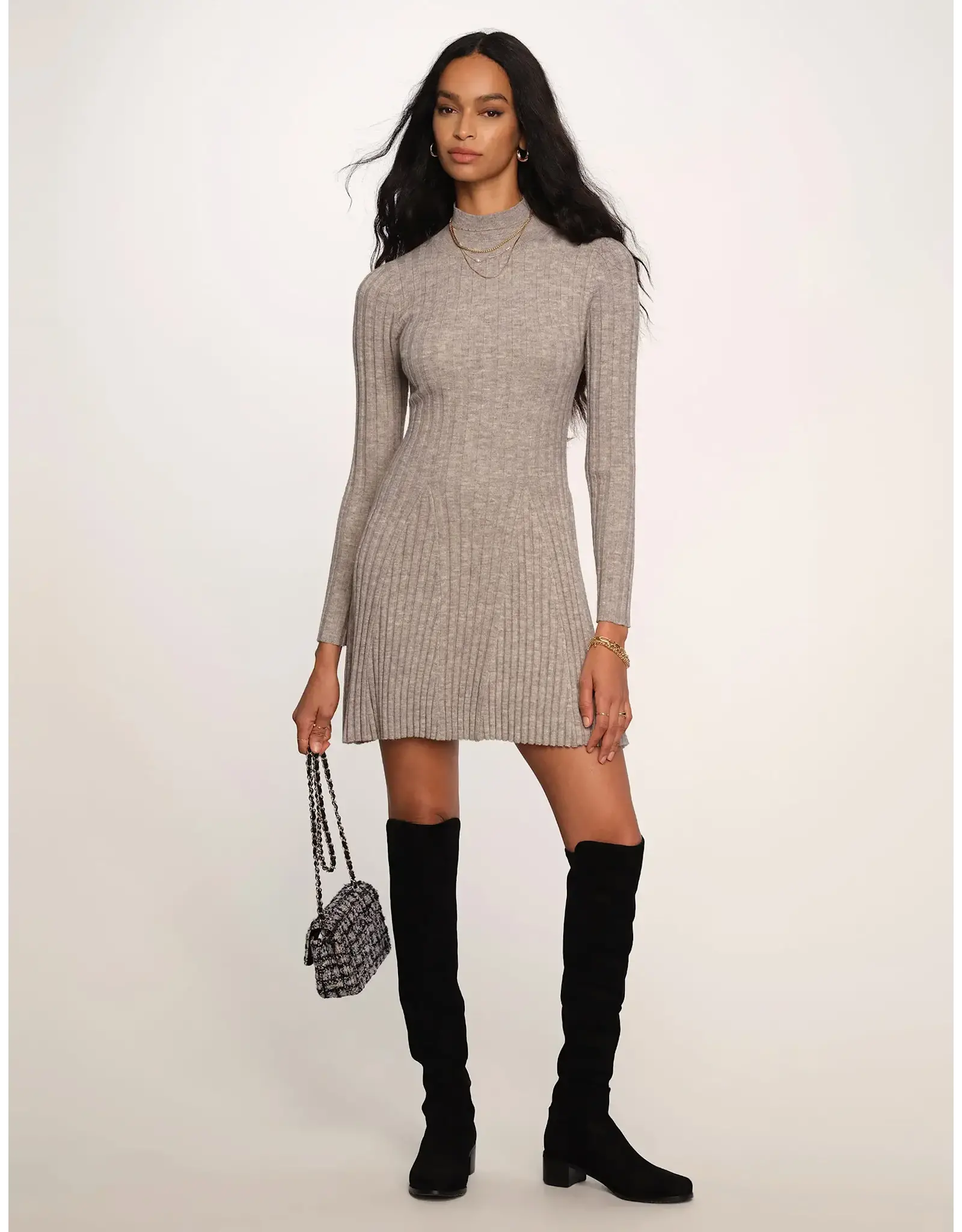 FIT & FLARE SWEATER MINI DRESS