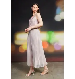 PLEATED TULLE MIDI SKIRT