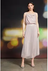 PLEATED TULLE MIDI SKIRT