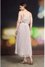 PLEATED TULLE MIDI SKIRT