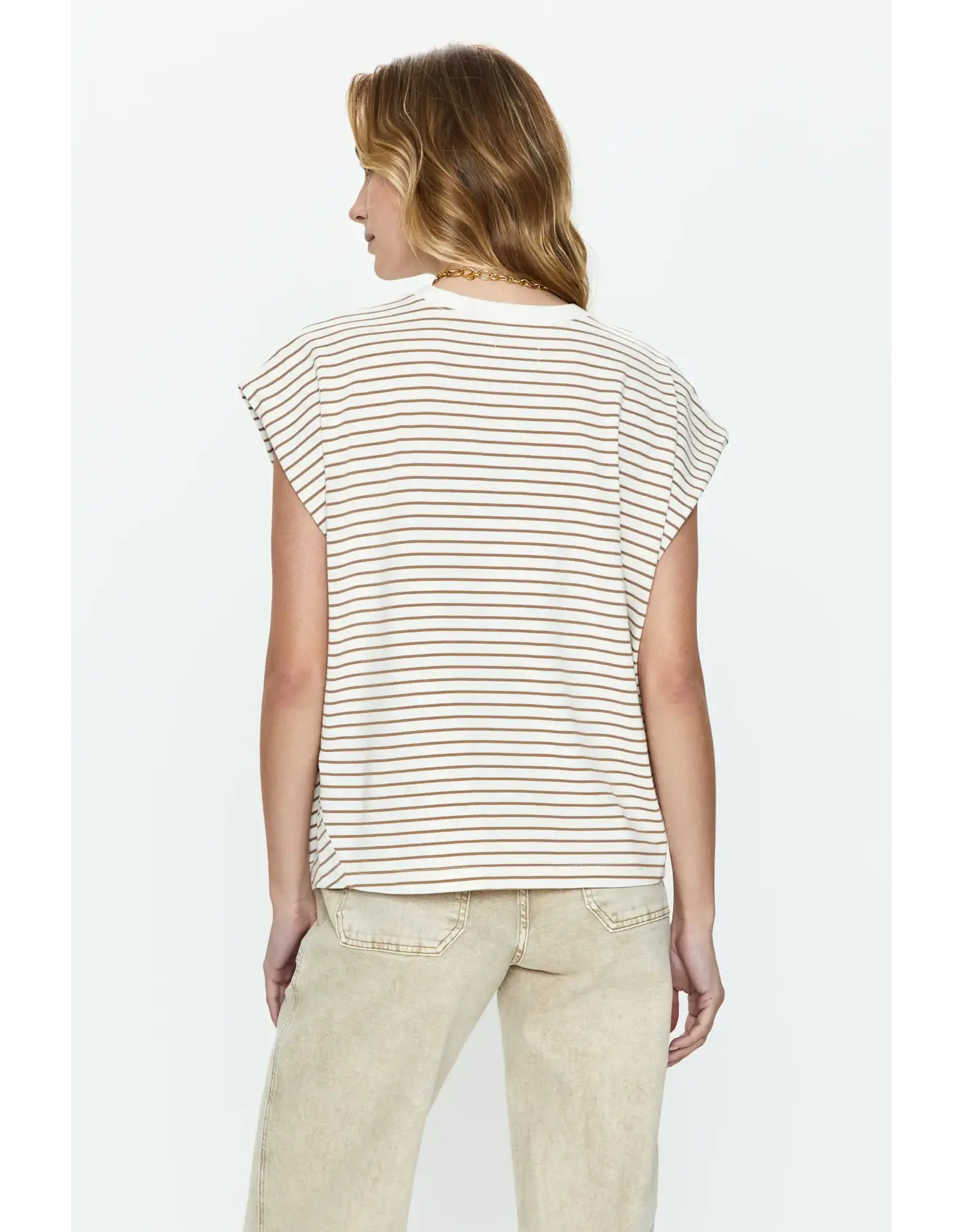 STRIPED TRINA MUSCLE TEE